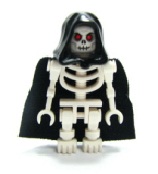 LEGO cas378 Fantasy Era - Skeleton Warrior 6, White, Black Hood and Cape