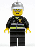 LEGO cty0047 Fire - Reflective Stripes, Black Legs, Silver Fire Helmet, Silver Sunglasses