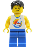 LEGO cty0144 Surfboard on Ocean - Blue Legs, Black Short Tousled Hair, Crooked Smile