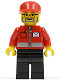 LEGO post006 Post Office White Envelope and Stripe, Black Legs, Red Cap, Beard and Glasses